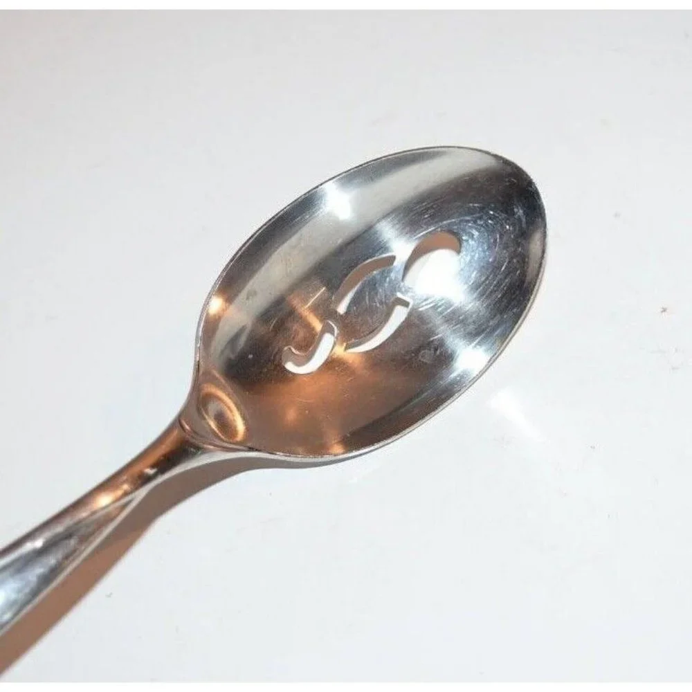 International Deluxe AMERICANA slotted Pierced Serving Spoon  8 1/2